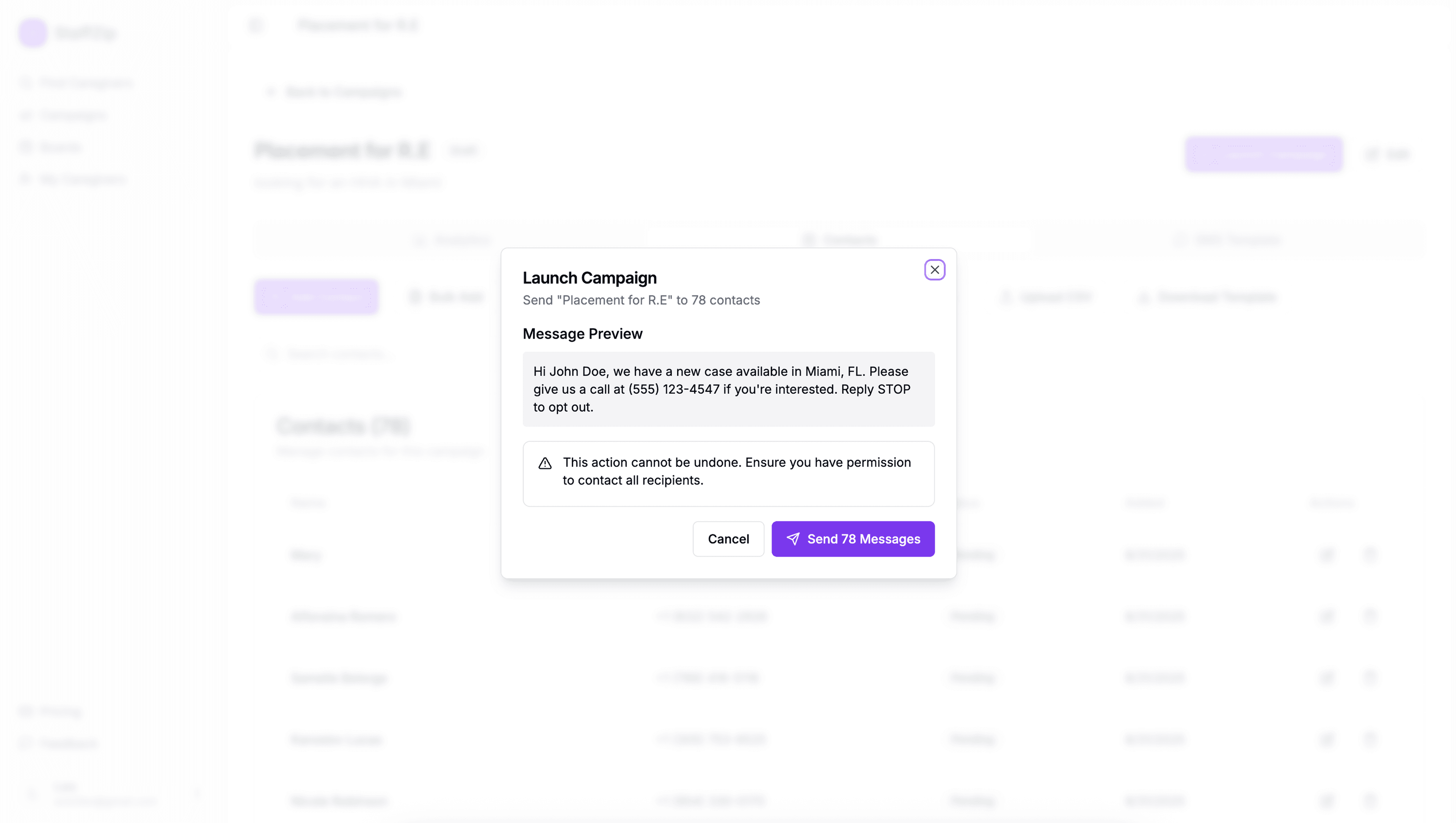 StaffZip Dashboard - Browse and unlock caregiver profiles